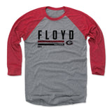 Mens Baseball T-Shirt Red / Heather Gray
